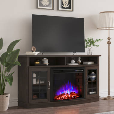 Sinclair tv deals stand with fireplace